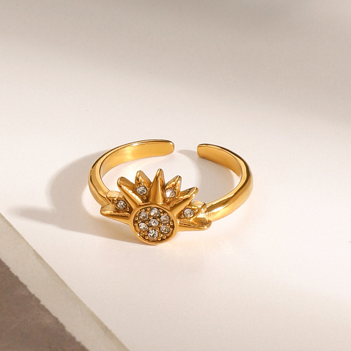 Celestial Sparkling Sun Ring