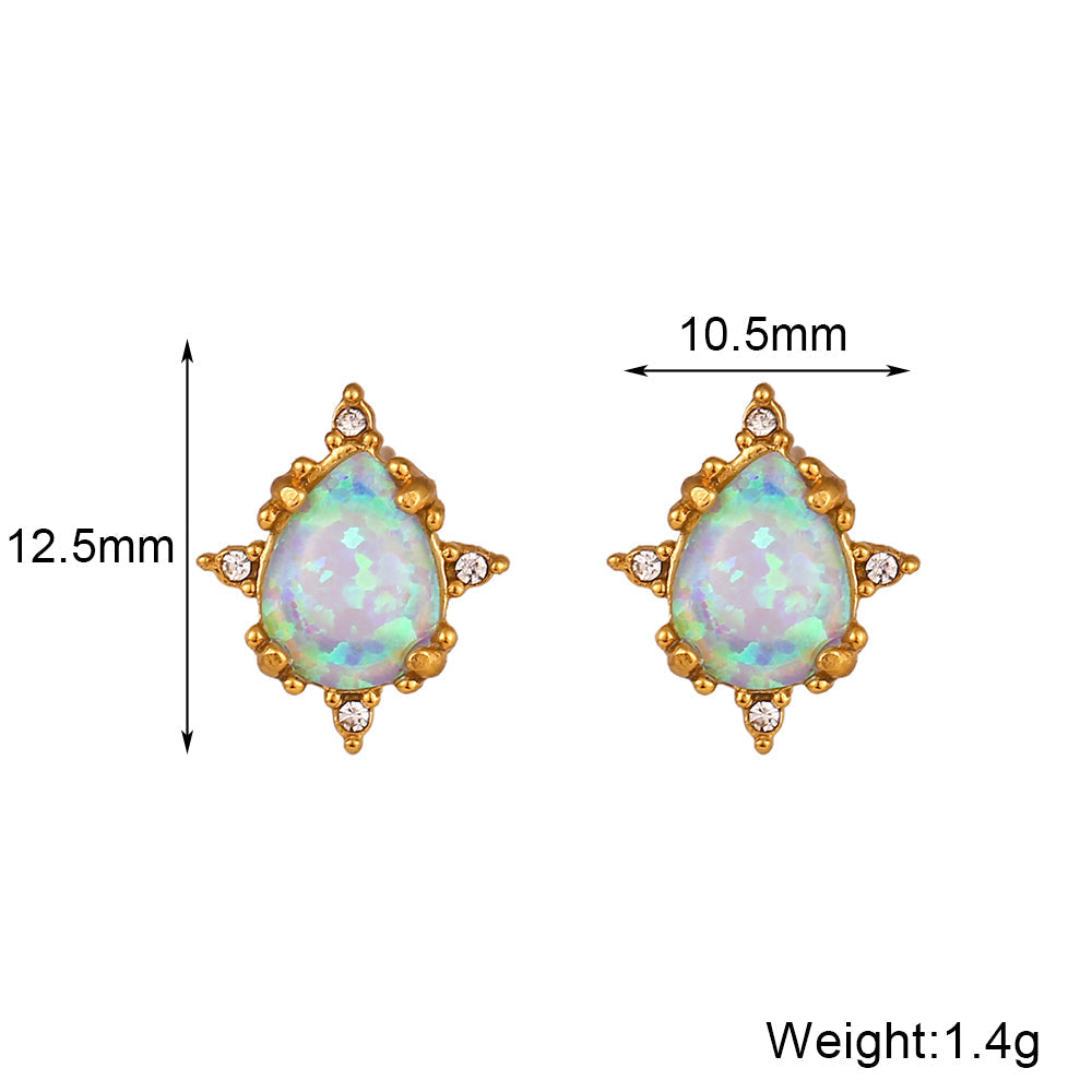 Ethereal Opal Teardrop Earrings