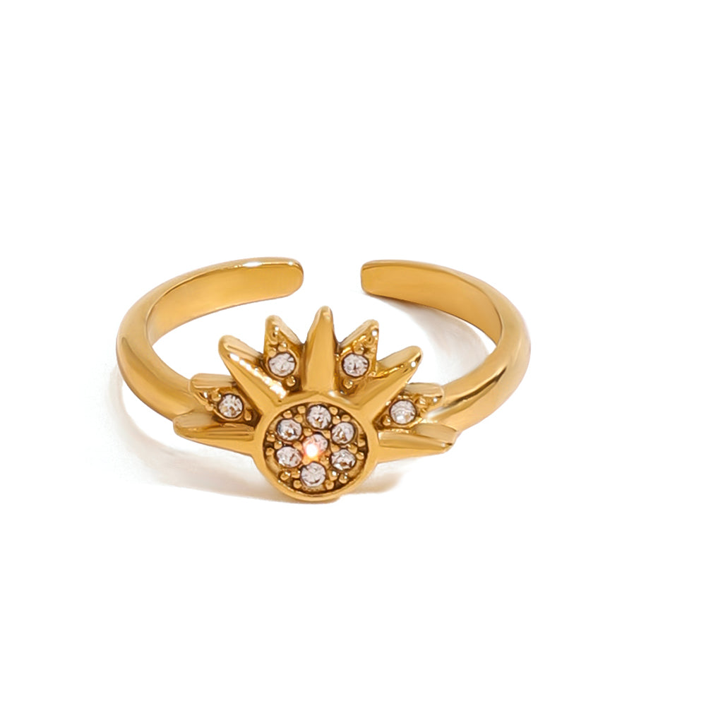 Celestial Sparkling Sun Ring