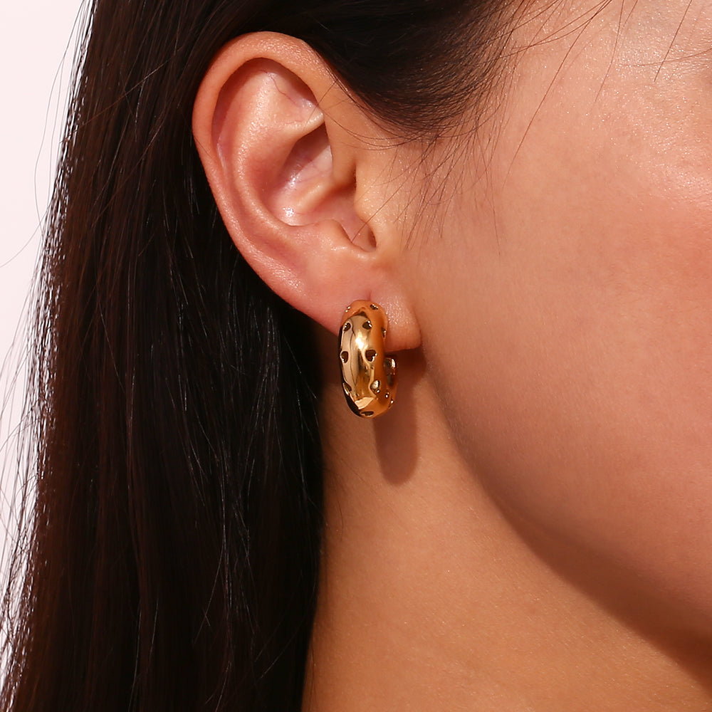 Hollow Love Hoops Earrings