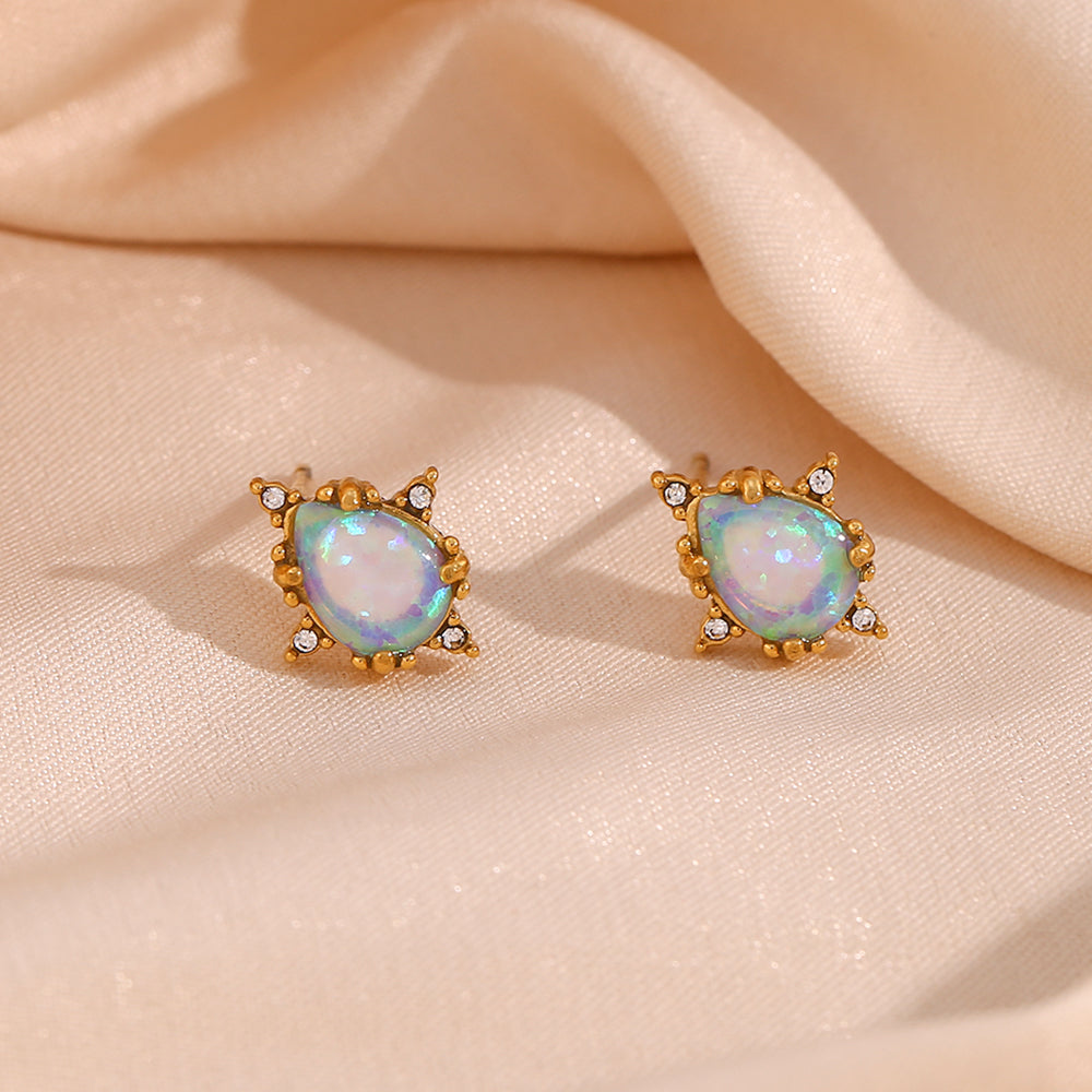 Ethereal Opal Teardrop Earrings