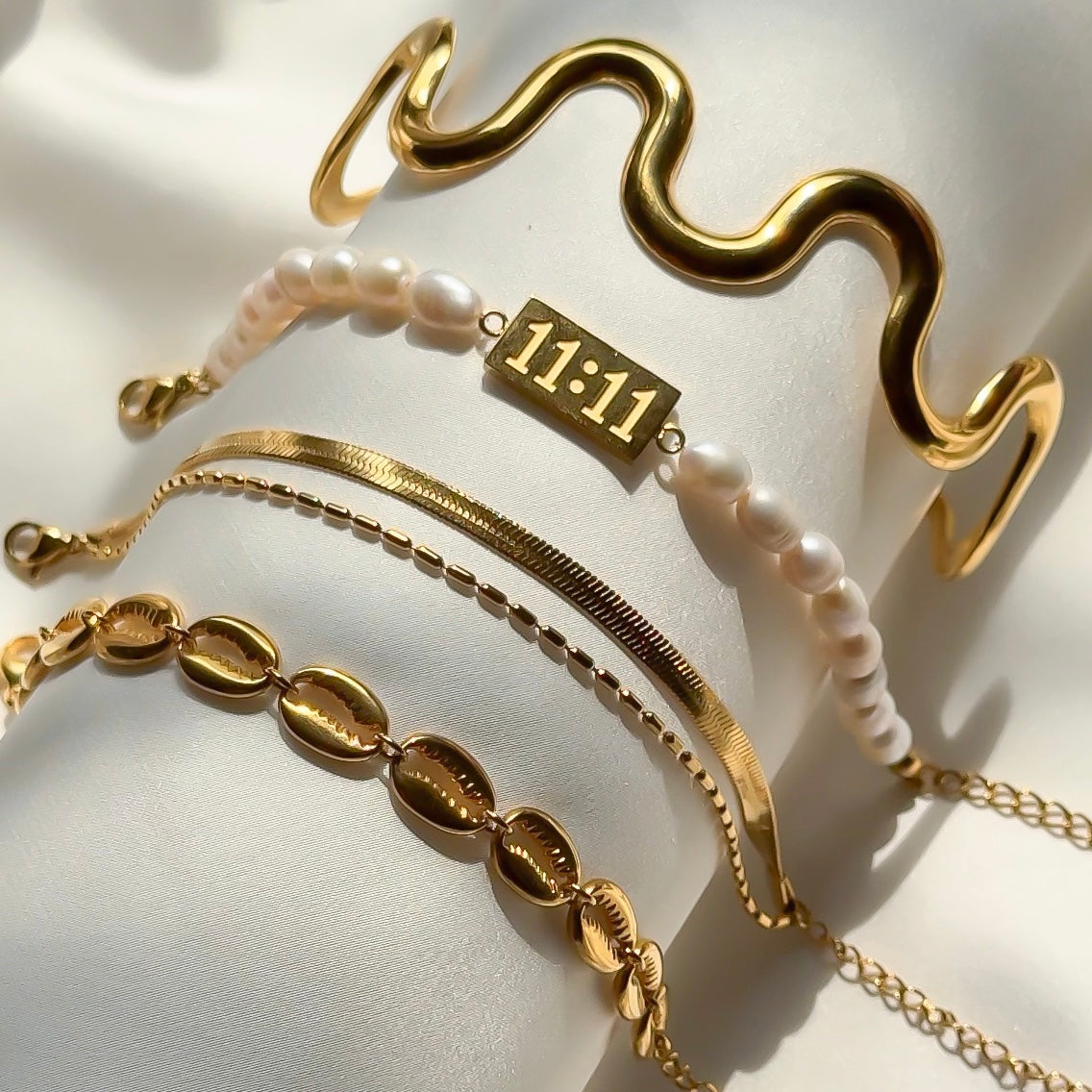 Golden Manifest Bracelet Stack