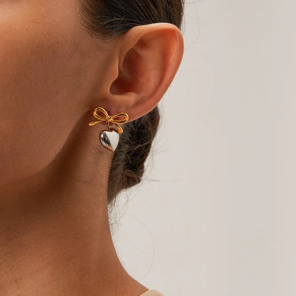 Bi-Metal Bow Affair Earrings