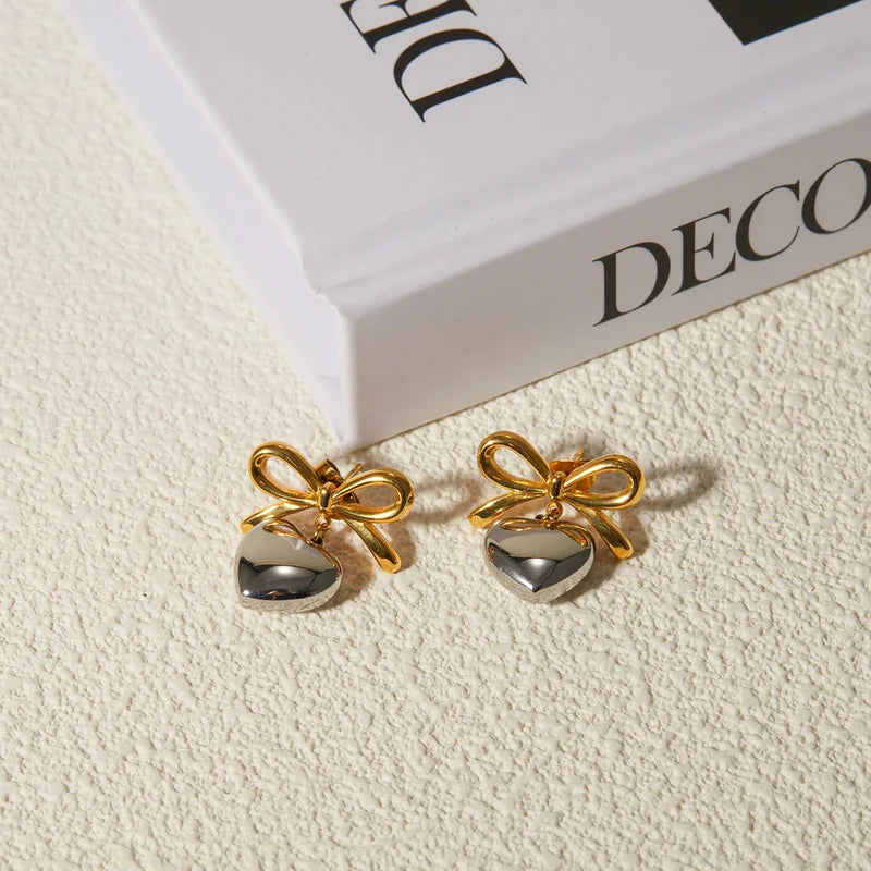 Bi-Metal Bow Affair Earrings