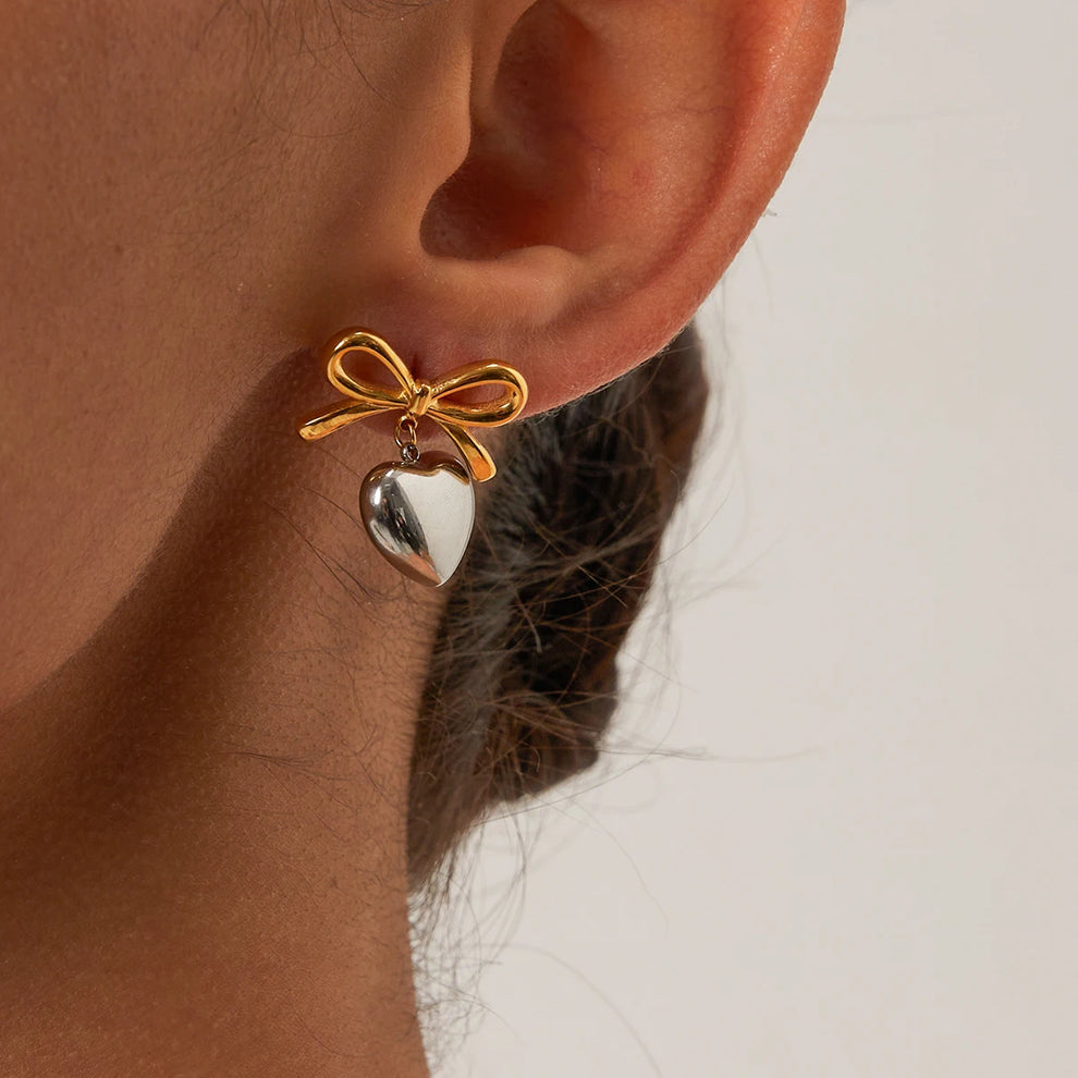 Bi-Metal Bow Affair Earrings