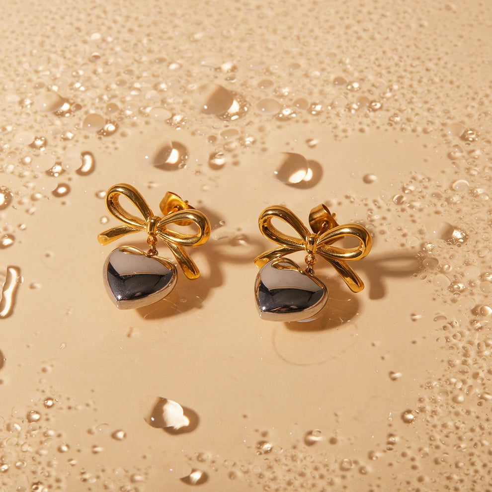 Bi-Metal Bow Affair Earrings