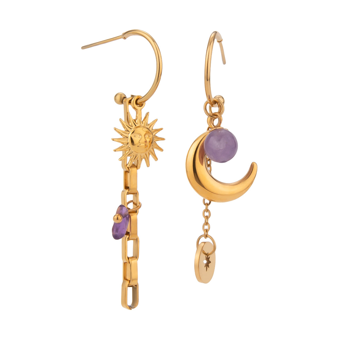 Mystic Moon & Sun Drop Earrings