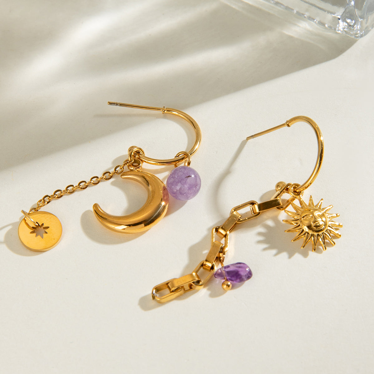 Mystic Moon & Sun Drop Earrings
