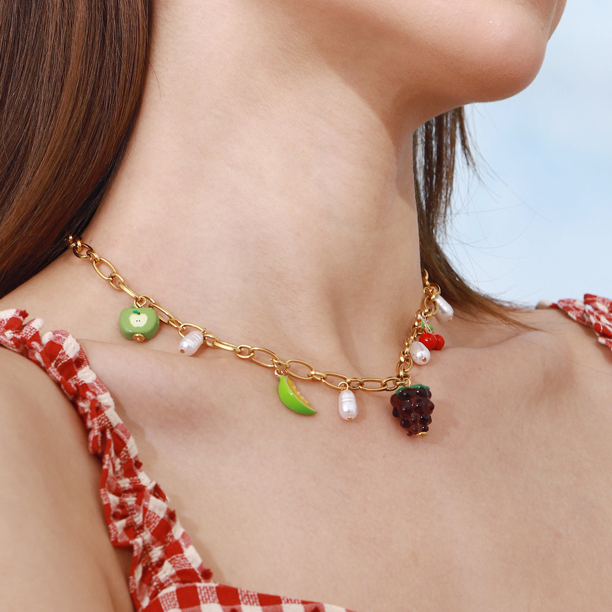 Tropical Fruit Charm Necklace