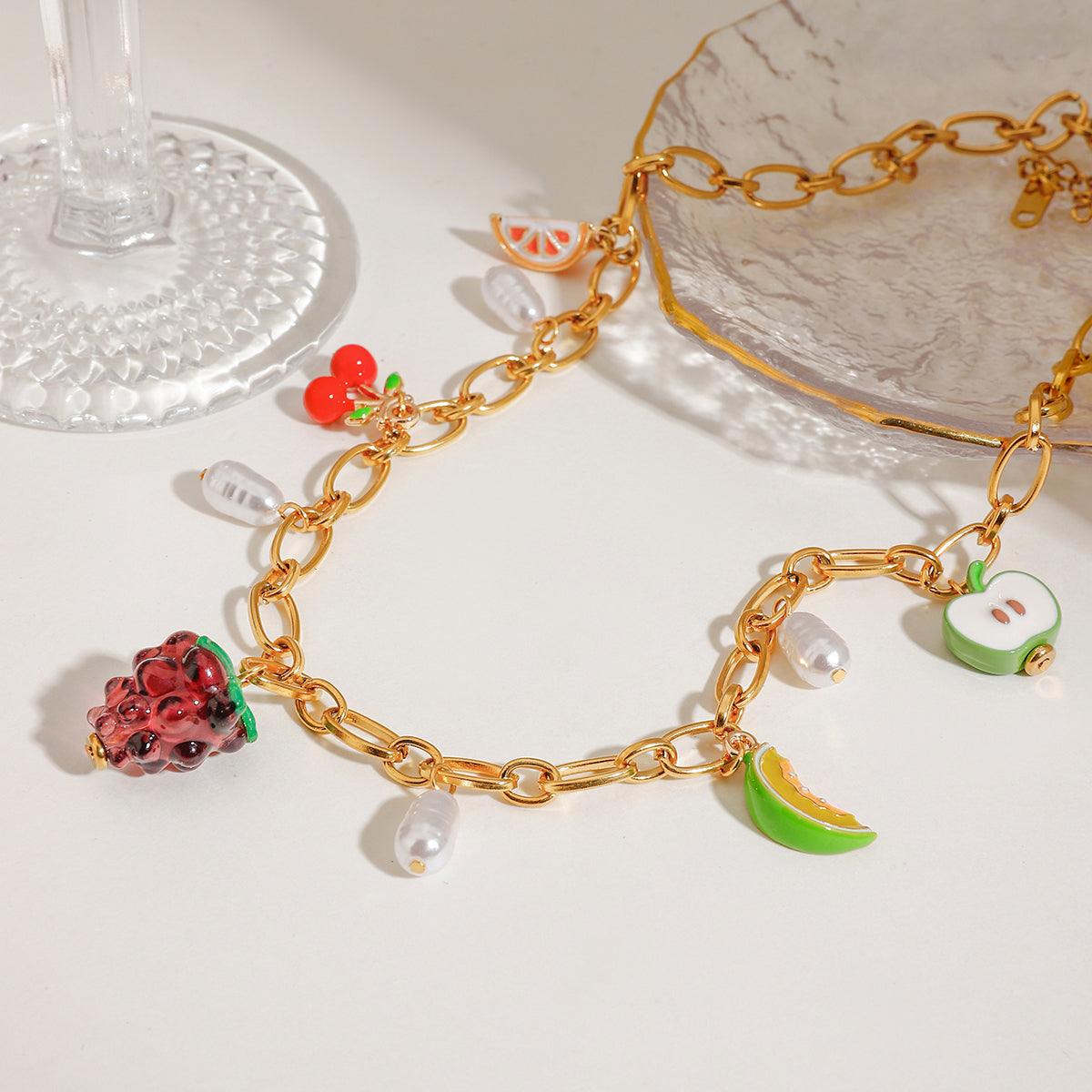 Tropical Fruit Charm Necklace