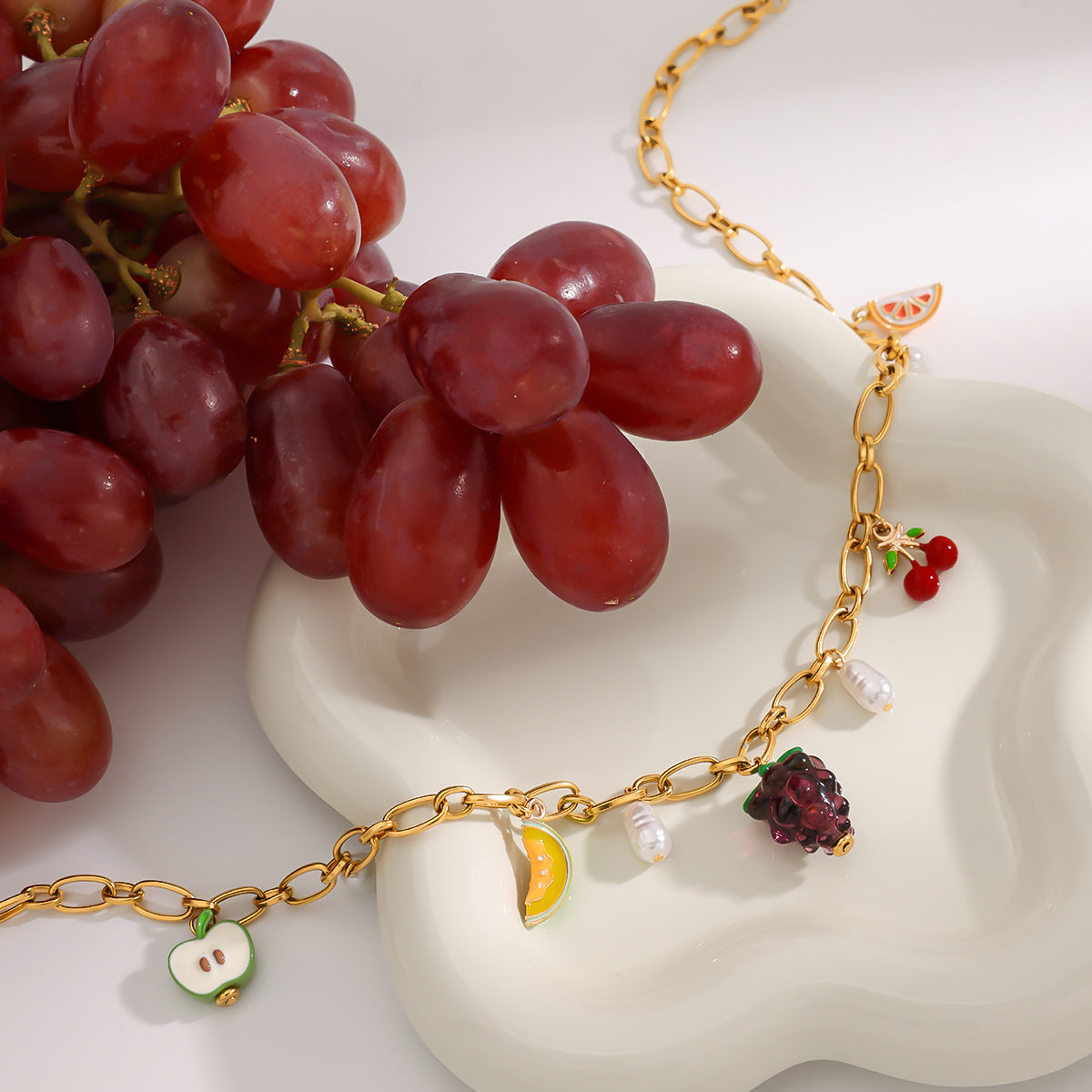 Tropical Fruit Charm Necklace