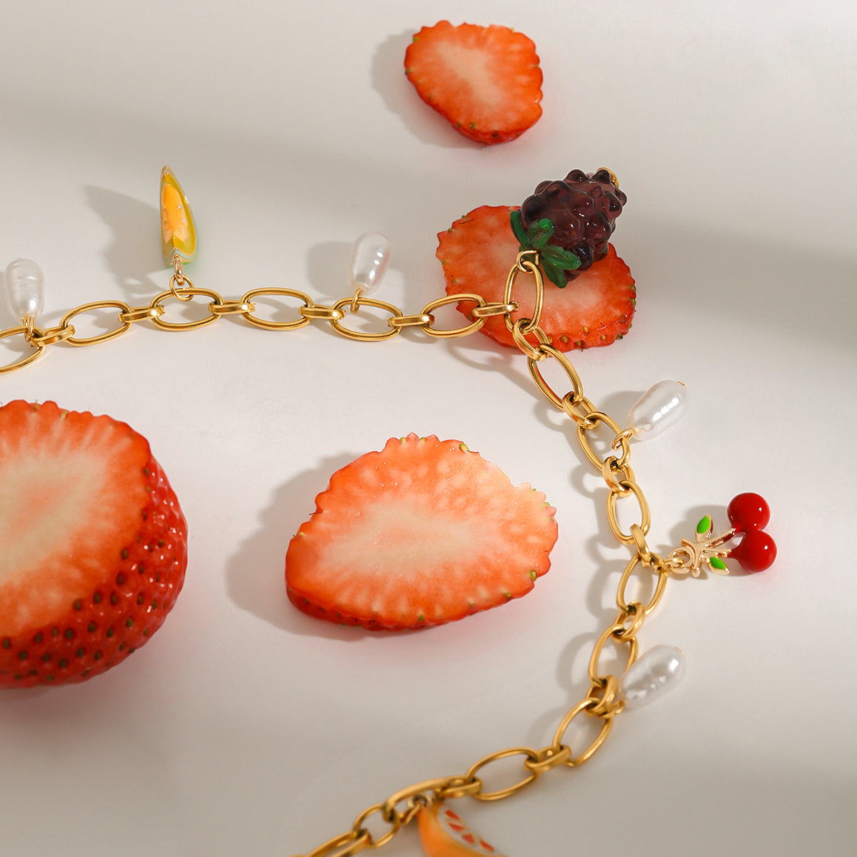 Tropical Fruit Charm Necklace