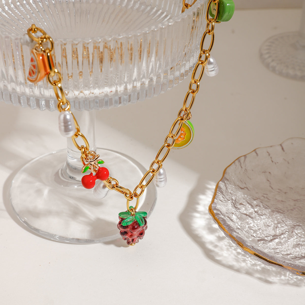 Tropical Fruit Charm Necklace