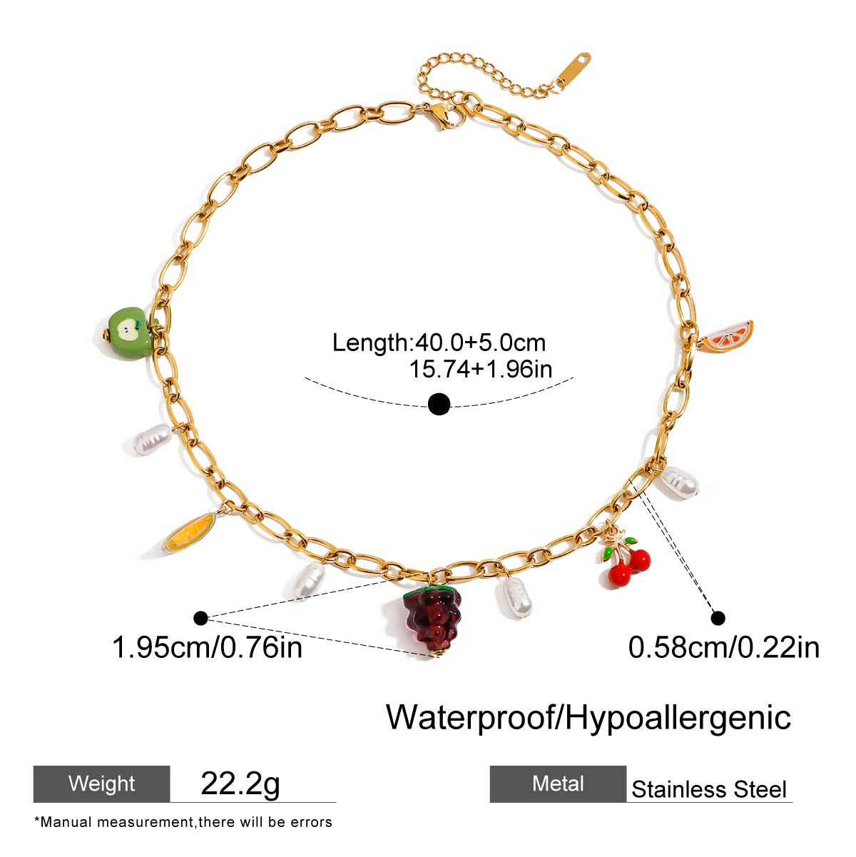 Tropical Fruit Charm Necklace