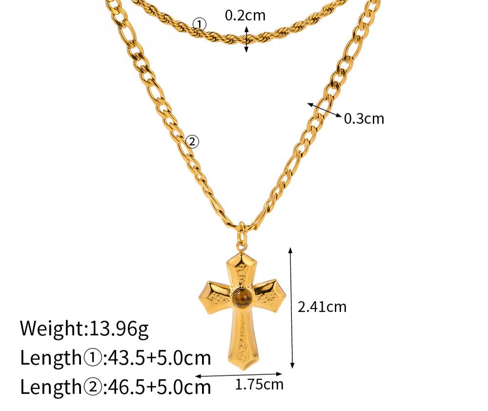 Double Layered Cross Necklace