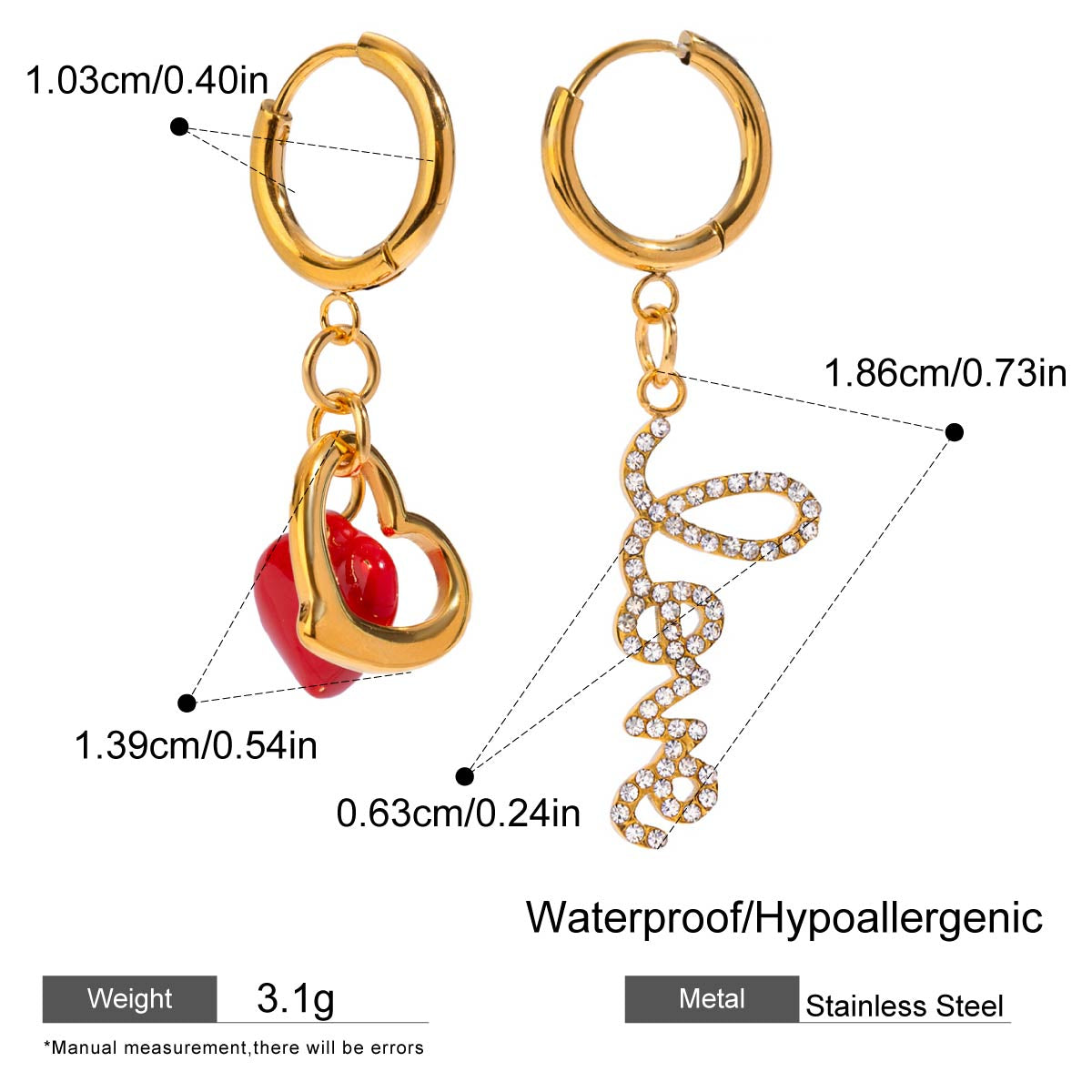 Love & Heart Mismatch Earrings