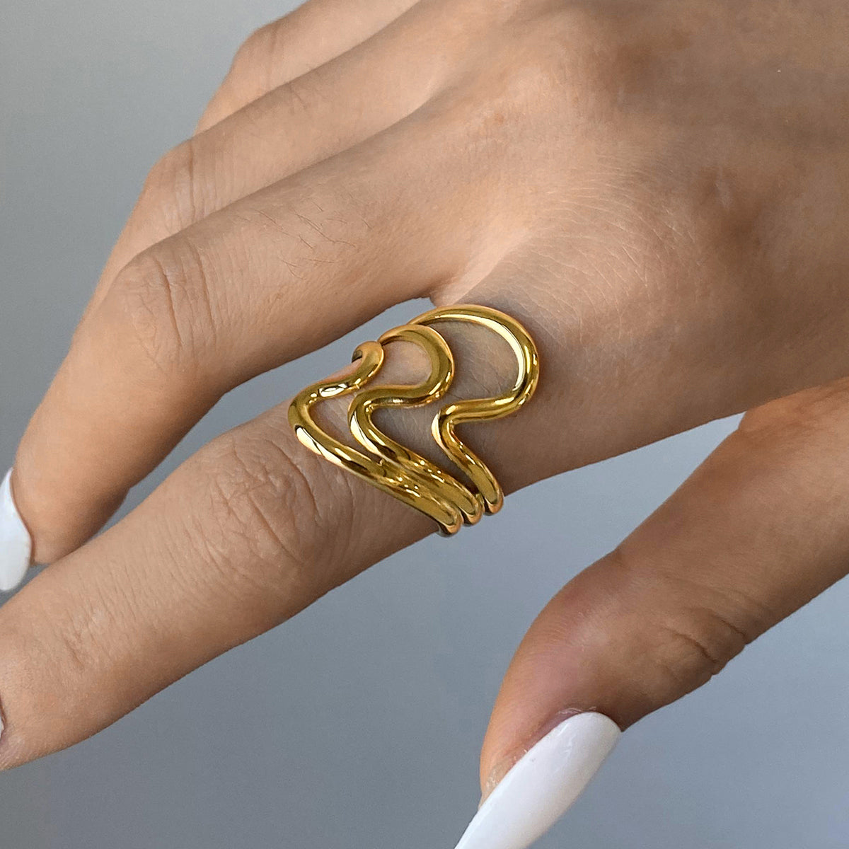 Serene Waves Ring