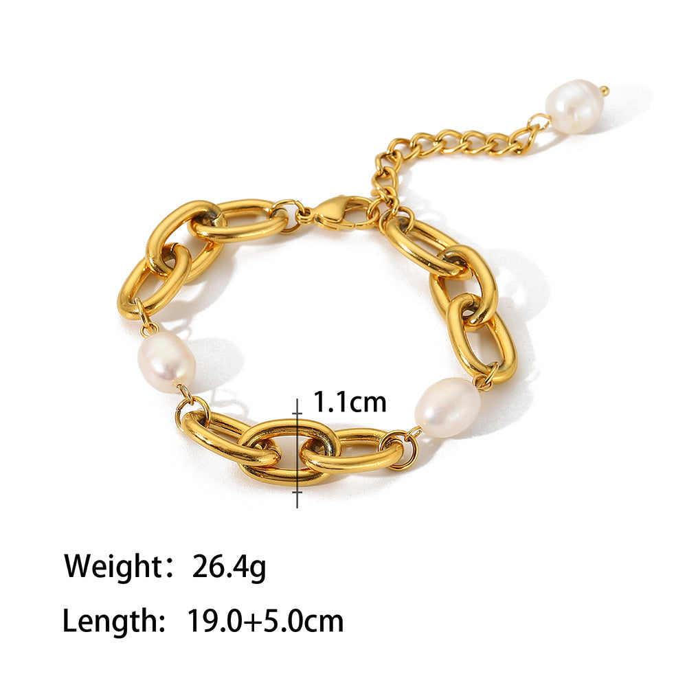 Pearl Loop Chain Bracelet
