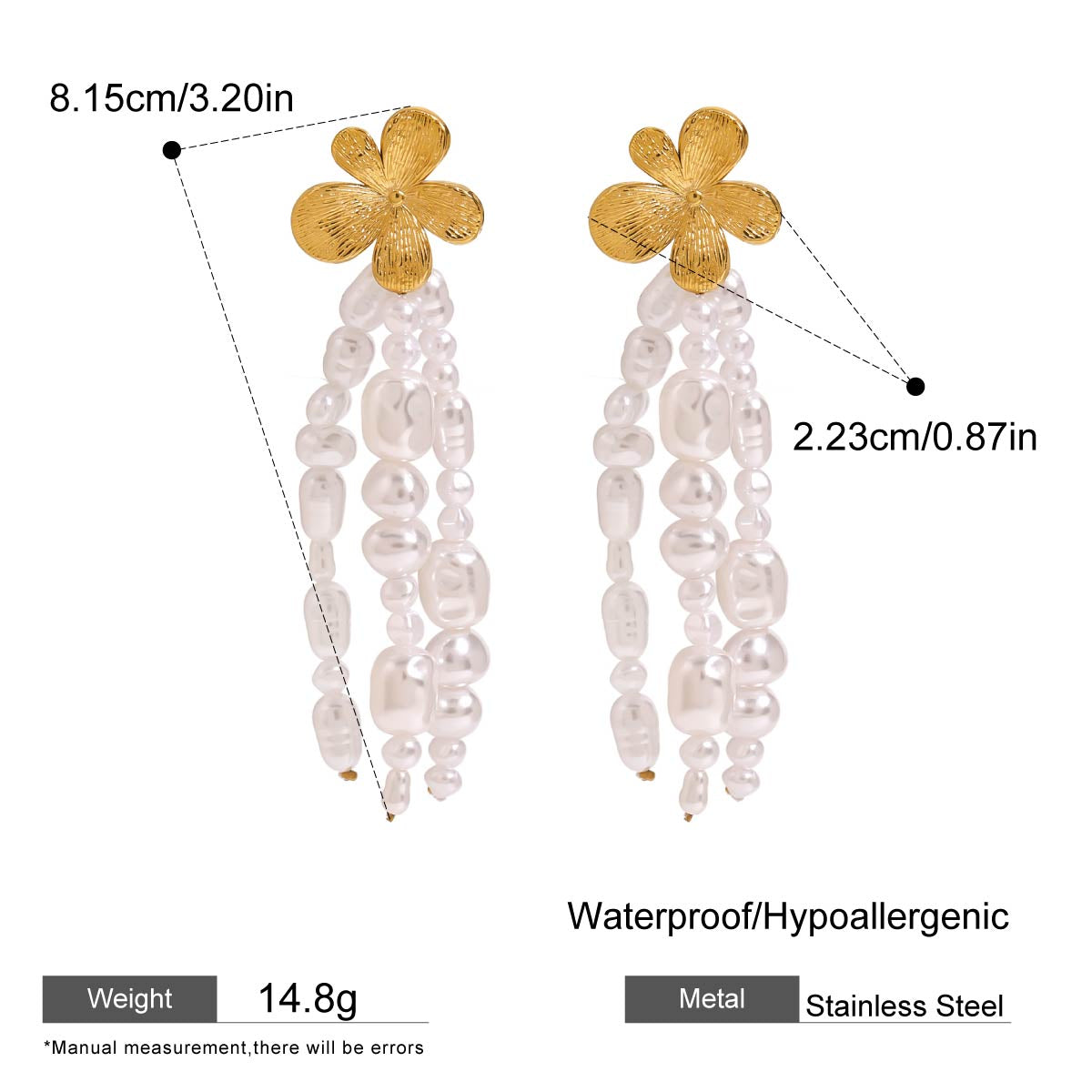 Petal Pearl Drop Earrings
