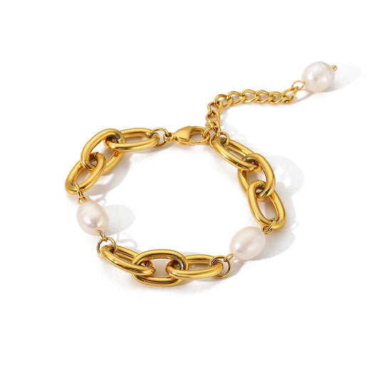 Pearl Loop Chain Bracelet